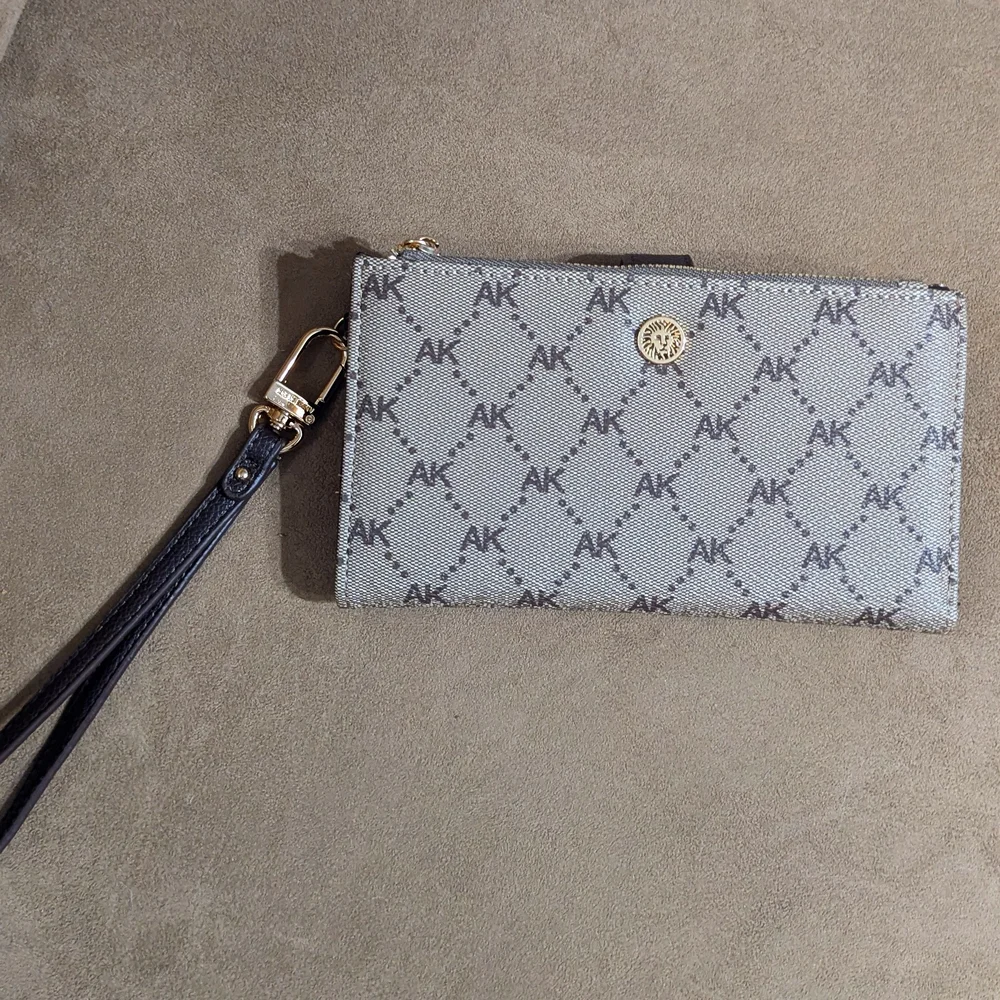 Anne Klein Signature Brown Wristlet Clutch